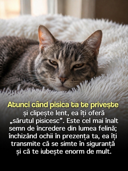 Atunci cînd pisica ta te privește și clipește lent