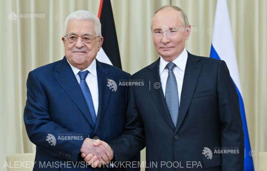 Aflat într-o vizită la Moscova, preşedintele palestinian Mahmoud Abbas a apreciat sprijinul Rusiei