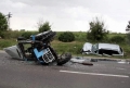 ACCIDENT CU IMPLICAREA UNUI POLITIST. UN TRACTOR S-A RASTURNAT